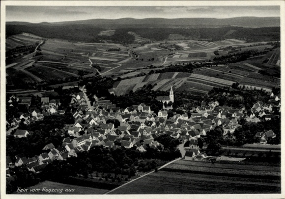 Postcard Flein in Württemberg, aerial view of vineyards, architecture