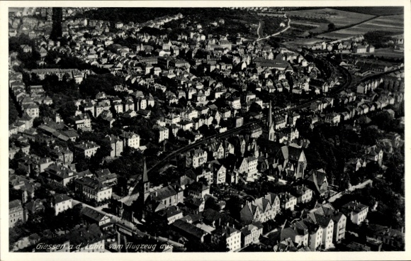 Postcard Gießen an der Lahn Hessen, aerial photograph