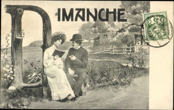 7 old artist PC days of the week, whole series, lovers, idyll