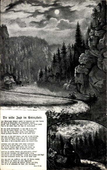 PC Saxon Switzerland, Legend, The Wild Hunt in the Polenz Valley around 1914