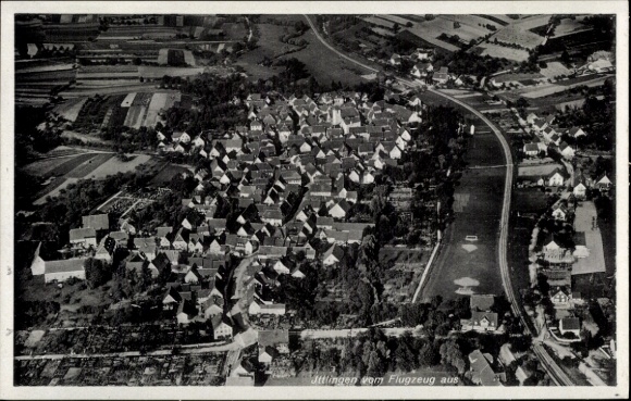Postcard Ittlingen im Kraichgau, aerial photograph