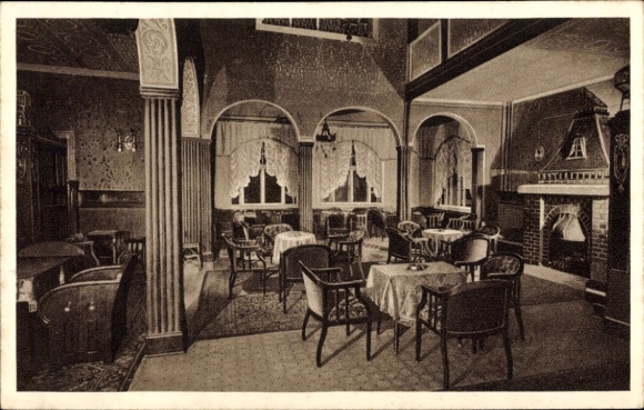Postcard Oberhof in the Thuringian Forest, Heinrich Lorenz Foundation, Reception Hall