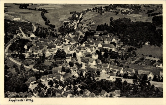 Postcard Kupferzell in Württemberg, aerial photograph