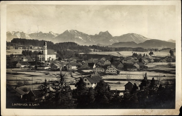 Photo Postcard Lechbruck am See Allgäu Swabia, panorama, church