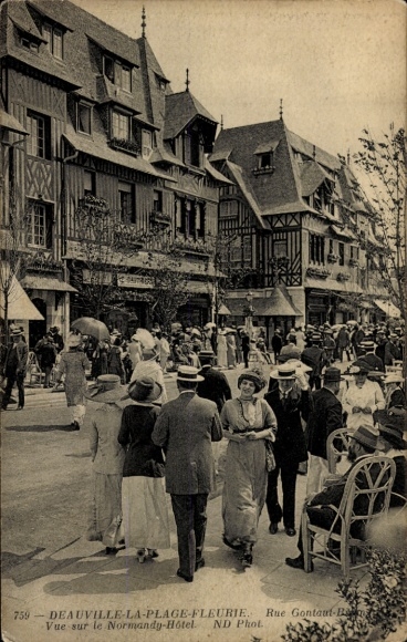 Ak Deauville La Plage Fleurie Calvados, Rue Gontaut, Normandy-Hotel
