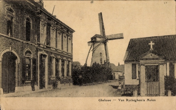 Postcard Gheluwe Geluwe West-Vlaanderen, Van Ryckeghem's Molen