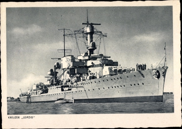 Ak Deutsches Kriegsschiff, Leichter Kreuzer Leipzig, Kriegsmarine, II. WK