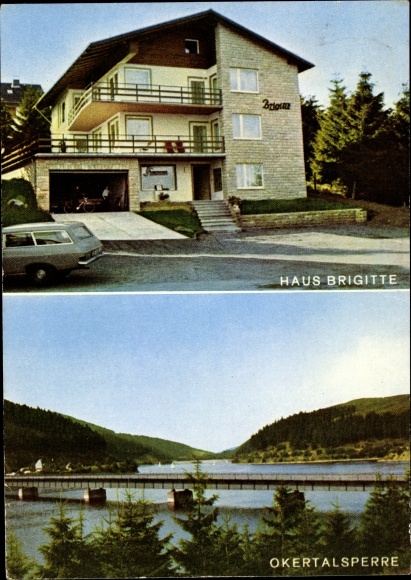 Ak Schulenberg Clausthal Zellerfeld im Oberharz, Haus Brigitte, Okertalsperre