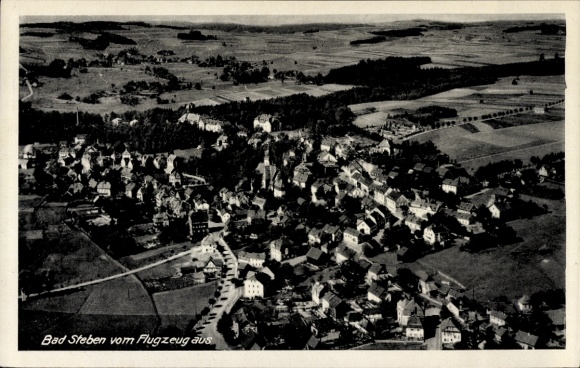 Postcard Bad Steben in Upper Franconia, aerial photograph