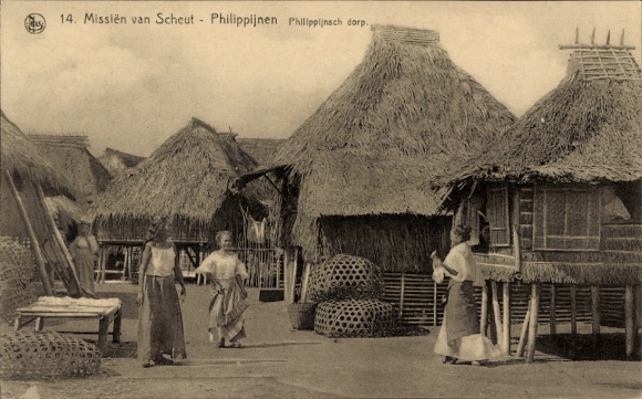 Ak Philippinen, Mission van Scheut, Philippinisches Dorf