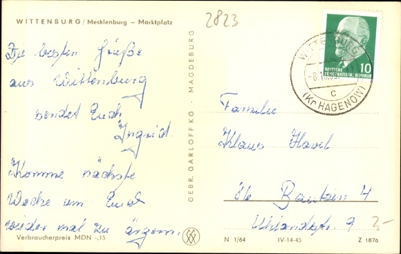 PC Wittenburg in Mecklenburg, market square
