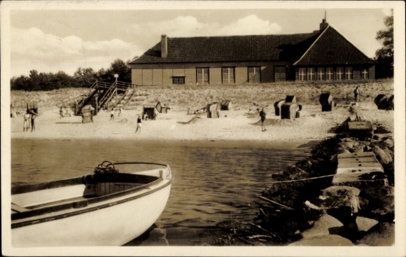 Postcard Ostseebad Zingst, beach, boat