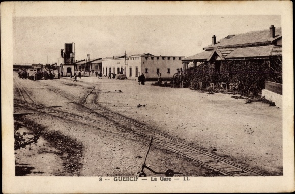 Postcard Guercif Marokko, La Gare