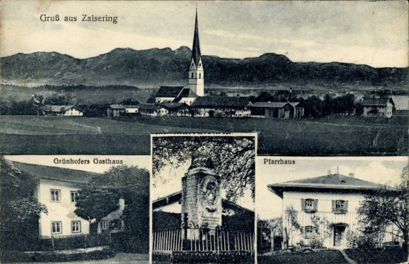 KP Zaisering Vogtareuth w dzielnicy Rosenheim w Górnej Bawarii, zajazd Grünhofera, plebania, kościół