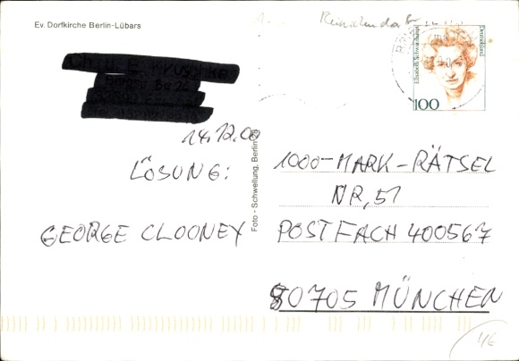 Postcard Berlin Reinickendorf Lübars, Protestant village church