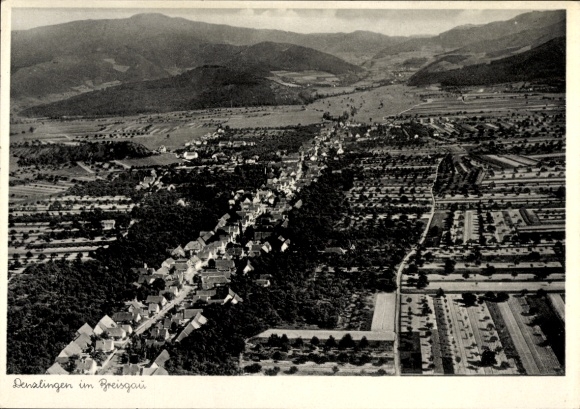 Postcard Denzlingen im Breisgau, aerial photograph