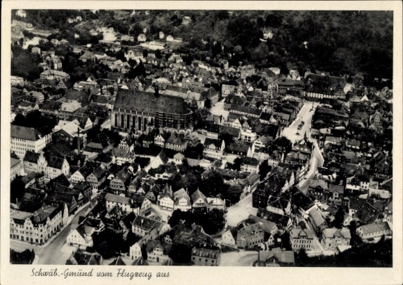 Postcard Schwäbisch Gmünd in Württemberg, aerial photograph