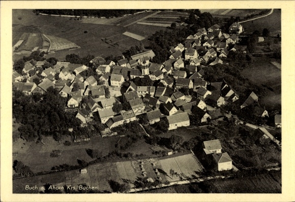 Ak Buch am Ahorn Ahorn in Baden, Fliegeraufnahme
