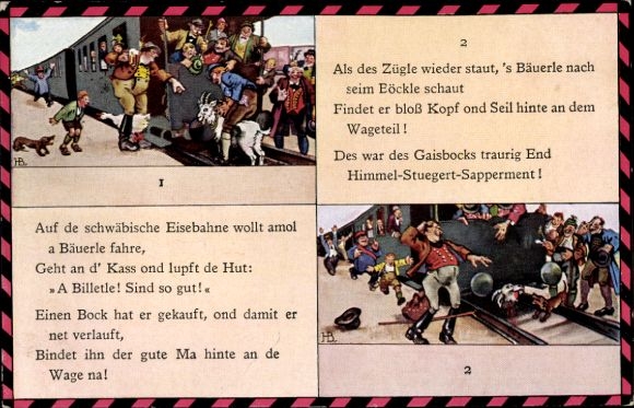 Artist Postcard Boettcher, H., travelers, railway, on the Swabian railway wanted amol...