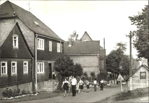 Postcard Meura in Thuringia, local street