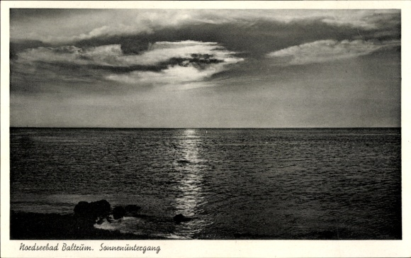 Postcard Island of Baltrum in East Frisia, sunset