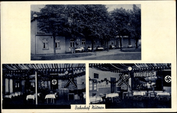 Ak Nützen in Holstein, Bahnhof, Wirtschaft