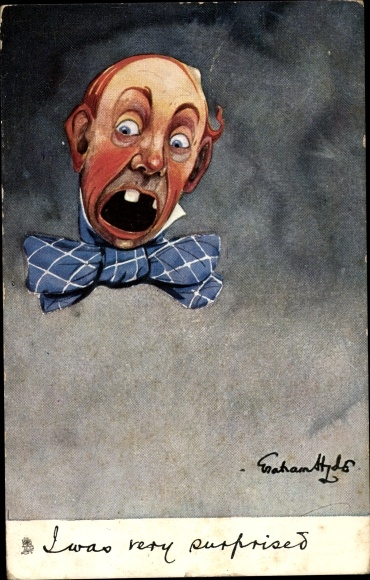 Artist Postcard I was very surprised, caricature