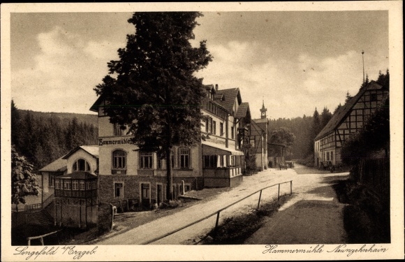 Ak Lengefeld im Erzgebirge, Hammermühle Neunzehnhain