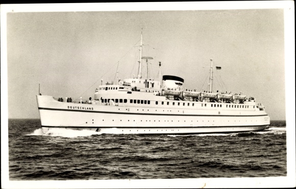 Ak Bundesbahn zeegaande veerboot Duitsland
