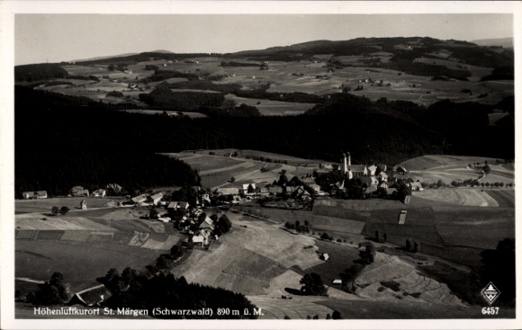 Postcard Sankt Märgen in the Black Forest, aerial photograph