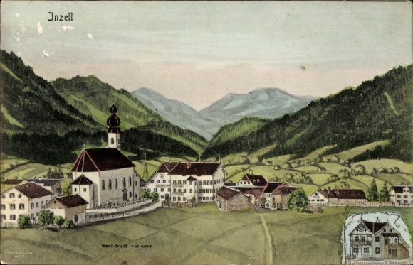 Ak Inzell in Opper-Beieren, algemeen uitzicht