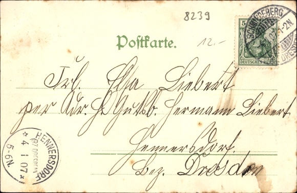 Postcard Schmiedeberg in the Ore Mountains, Gasthof Naundorf