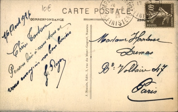Postcard Beg Meil Fouesnant Finistère, farmhouse