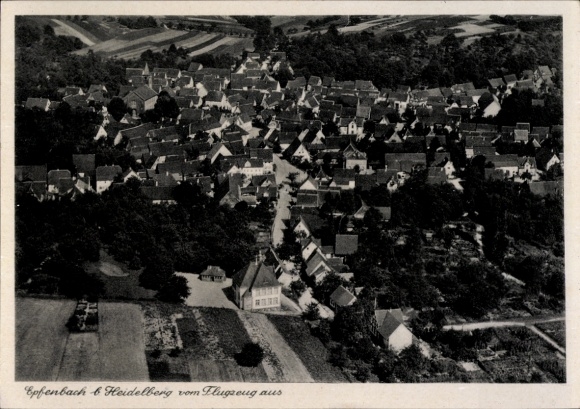 Postcard Epfenbach im Kraichgau Baden, aerial view of numerous roofs and surroundings
