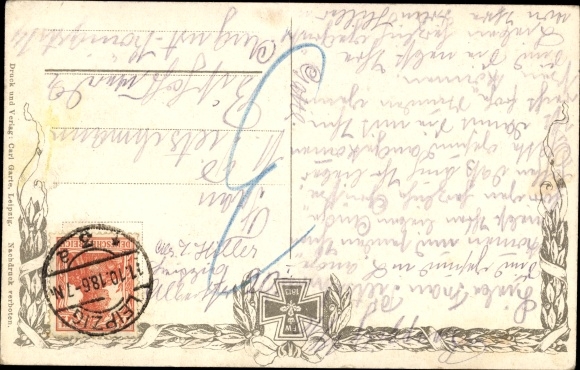 Artist Postcard Wasser, Leipzig in Saxony, view of the Battle of the Nations Monument, inauguration in 1913