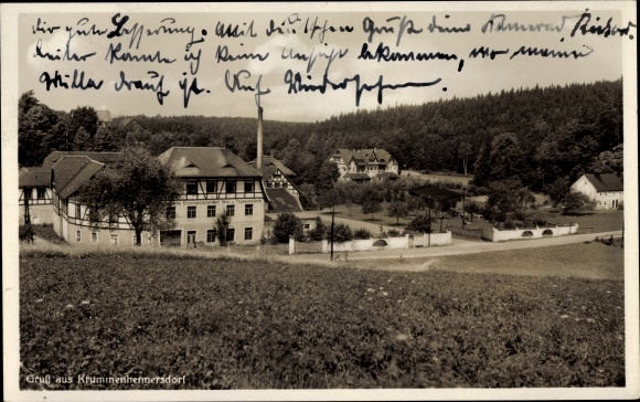 Ak Krummenhennersdorf Halsbrücke in Saksen, gedeeltelijk zicht