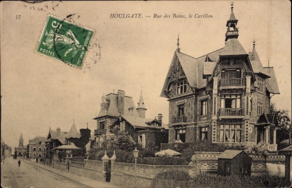 Ak Houlgate Calvados, Haus in  Rue des Bains, le Carillon, Poststempel, Briefmarke