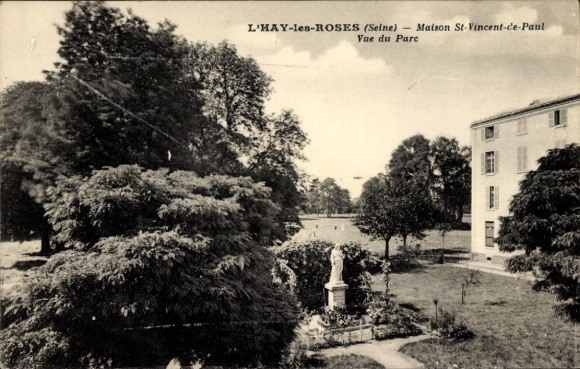Ak L'Haÿ les Roses Val de Marne, Maison St Vincent c'e Paul, Vue du Parc