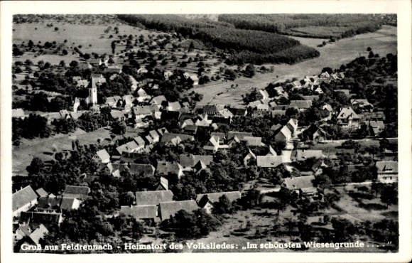 Postcard Feldrennach Straubenhardt in the Black Forest, aerial photograph