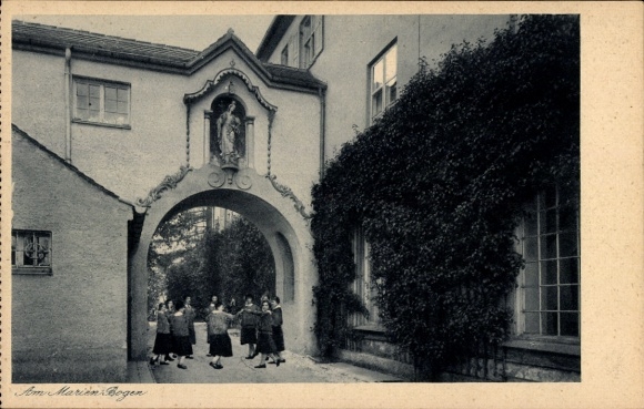 Postcard Zangberg in Upper Bavaria, Educational Institute of the Salesian Sisters of St. Joseph, at Marien Bogen