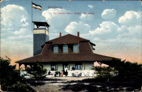 Postcard Hamburg Harburg Neugraben, Fischbecker Heide, Gasthof Heidekrug