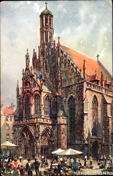 Artist PC Flower, CF, Nuremberg in Middle Franconia Bavaria, Frauenkirche