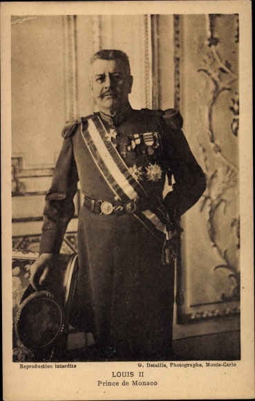 Postcard Louis II, Prince of Monaco, Portrait, Uniform, Orden
