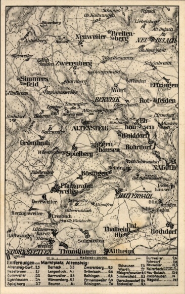 Landkarten Ak Nagold im Schwarzwald, Altensteig