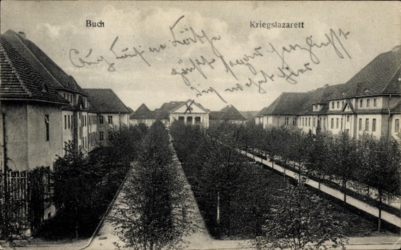 Postcard Berlin Pankow Buch, military hospital