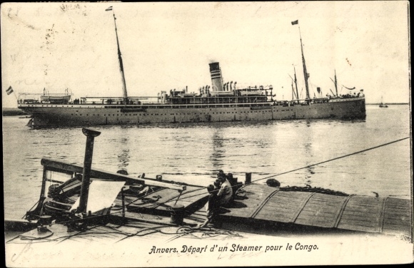 PC Antwerpen Antwerpen Flanders, departure of a steamer to the Congo
