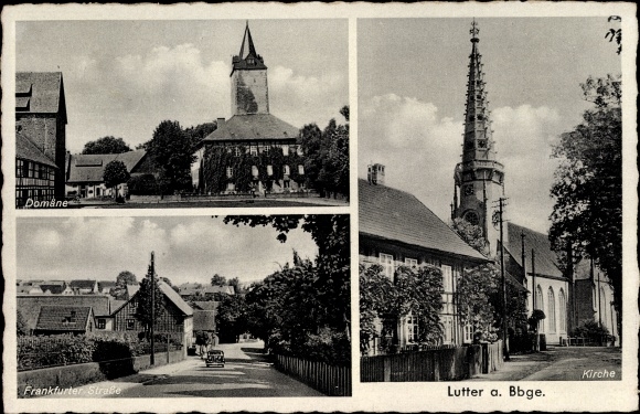 Postcard Lutter am Barenberge Lower Saxony, domain, Frankfurter Strasse, church