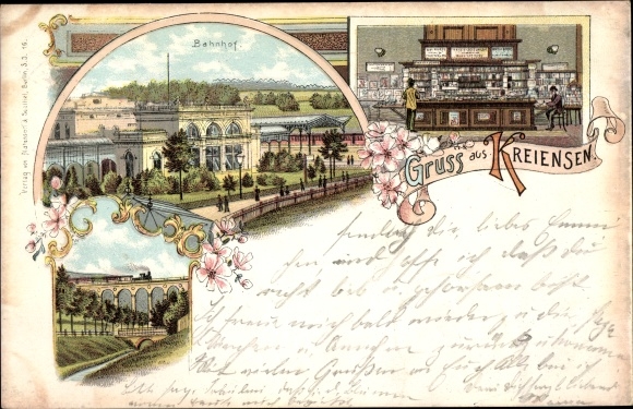 Litho Kreiensen Einbeck in Niedersachsen, Bahnhof, Handlung, Eisenbahnbrücke