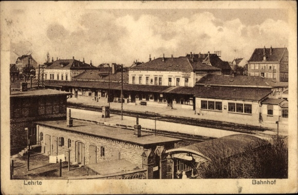 Postcard Lehrte in Lower Saxony, train station