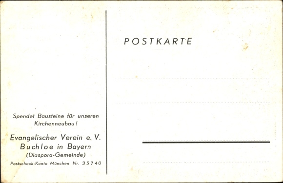 Postcard Buchloe im Allgäu, Evangelical Church